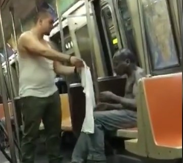 Man who gave shirt off his back to shivering man on bus says he “had to help”